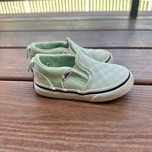 Toddler Vans - Mint and White Checkered - Size 6